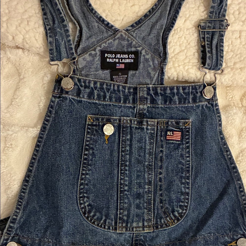 Polo by Ralph Lauren Blue Denim Overalls Romper